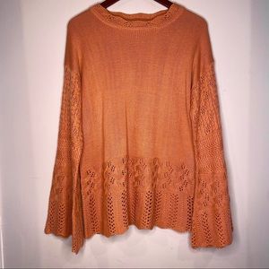 UmGee Terra Cotta Bell-Sleeve Sweater - Medium